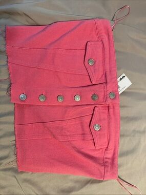 Pink Women’s Button-Front Mini Shorts